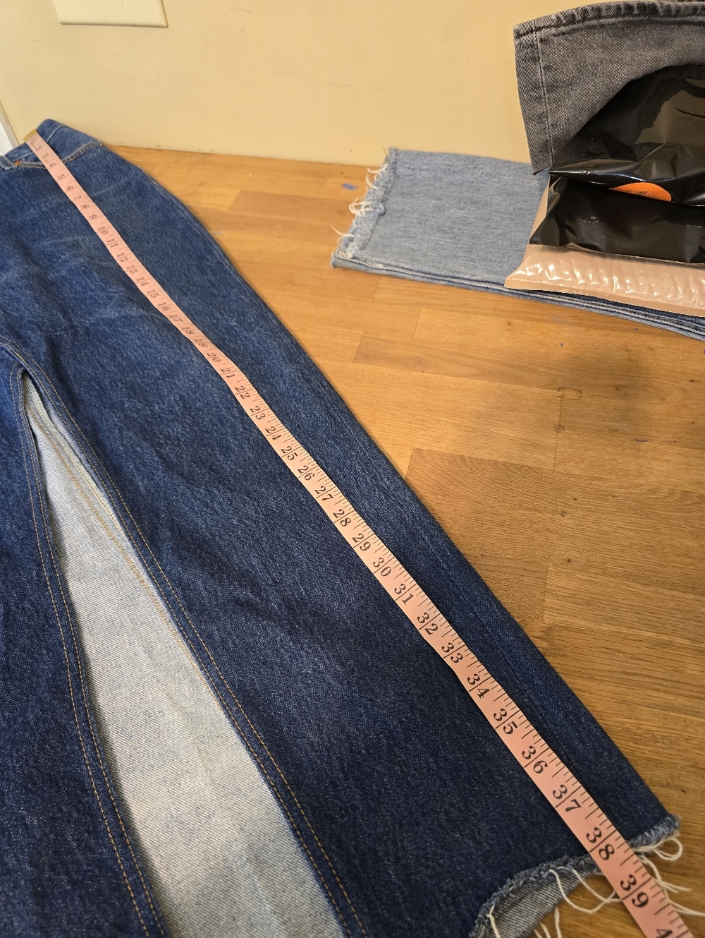 FLAWED RE/DONE Revolve Long Denim Skirt Indigo 27 - Picture 9 of 13